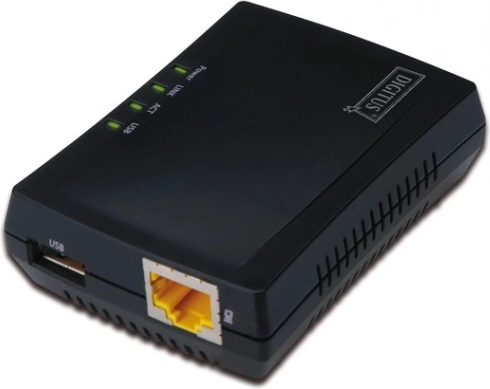 Multifunkcionalni mrežni print server i USB čvorište s NAS-om, 1× USB 2.0, 1× RJ45, LAN 10/100 Mb/s