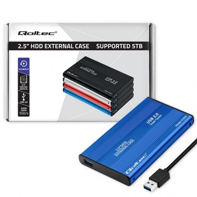 Vanjsko kućište za HDD/SSD 2.5" SATA3 USB 3.0 Plavo