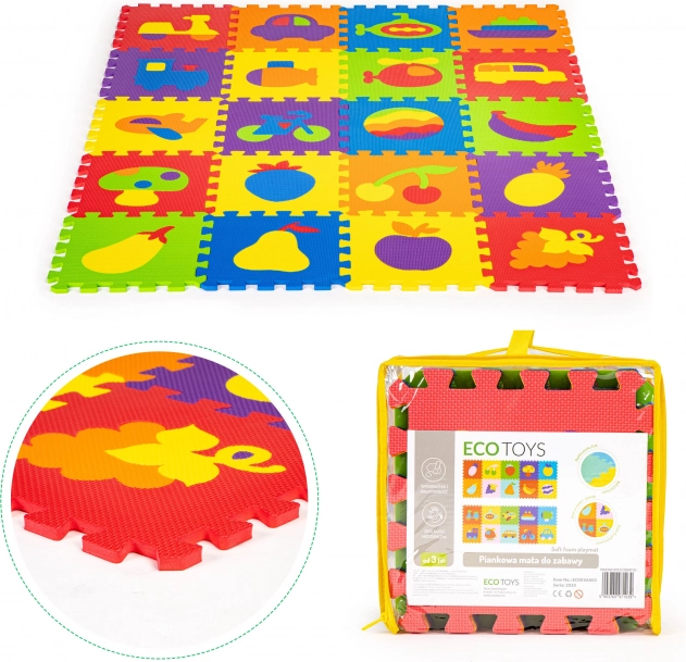 Pjenasta edukativna podloga – puzzle od EVA pjene, 20 dijelova, 148 × 119 cm ECOTOYS