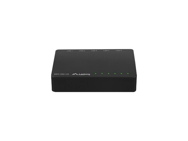 Prekidač LANBERG DSP2-1005 5x 1Gb/s Neupravljani Gigabit Ethernet Desktop 12V