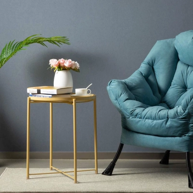 Okrugli metalni stol u loft stilu - žuti