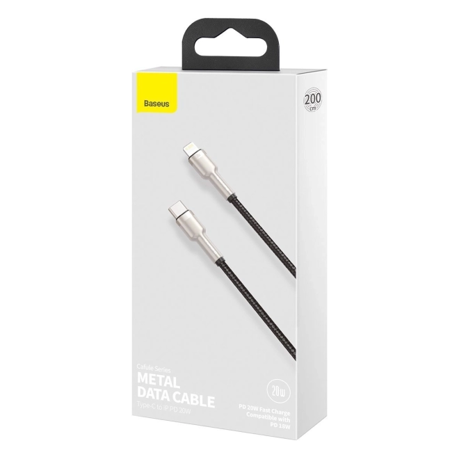 Baseus USB-C na Lightning kabel Cafule 20W, 2m crni