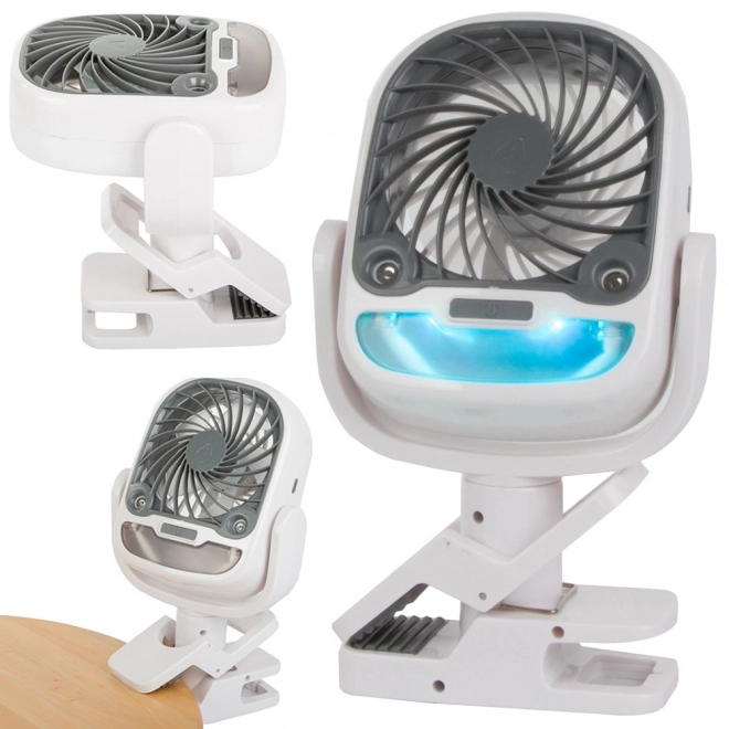 USB stolni ventilator s RGB osvjetljenjem i ovlaživačem 2u1