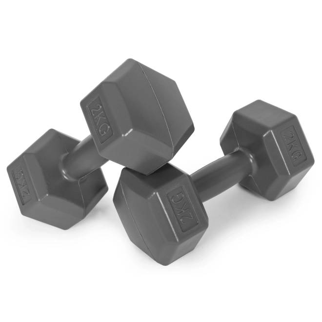 Šesterokutne utege ModernHome 2x2 kg sive
