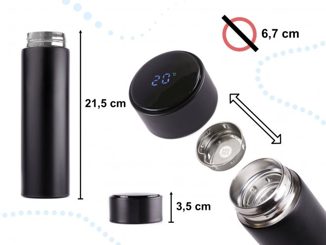 Termo šalica s LED zaslonom 500 ml crna