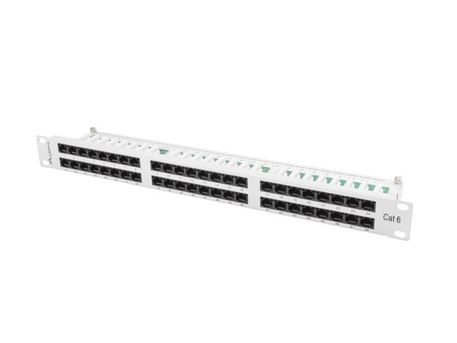 Patch panel 48 portova 1U kat.6 siva
