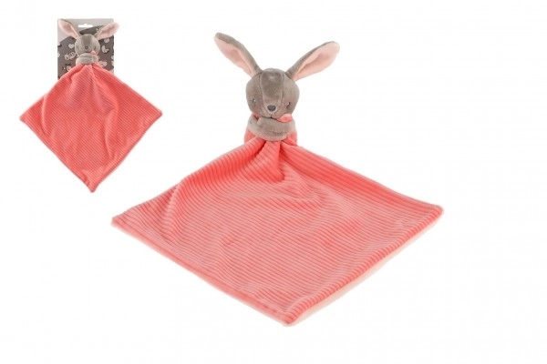 Zeko/Zečić za uspavljivanje pliš 25x25cm ružičasti na karti u vrećici 0+
