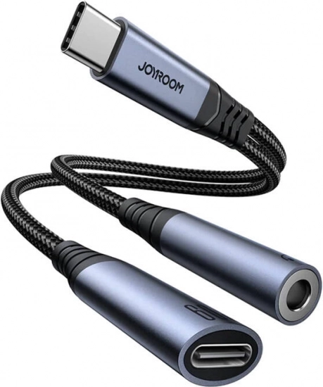 Audio adapter 2 u 1 Type‑C na 3,5 mm i Type‑C crni