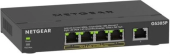 Netgear GS305P ne-upravljivi 5-portni gigabitni PoE+ preklopnik (63 W) za SOHO