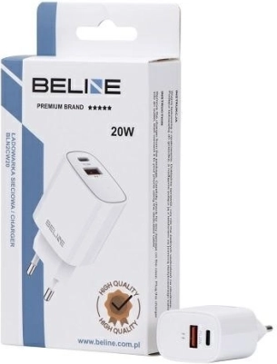 Mrežni punjač 20W USB-C + USB-A bijeli