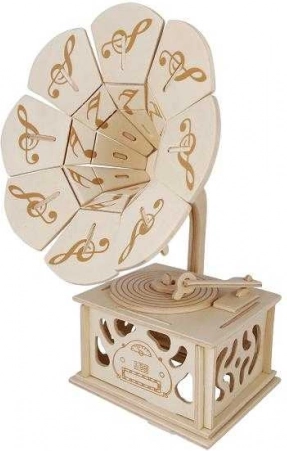 Woodcraft drvene 3D puzzle Gramofon