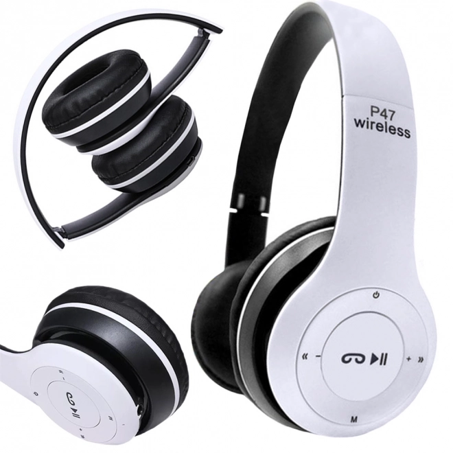 Bežične slušalice p47 bluetooth mikrofon mp3 – Bílé