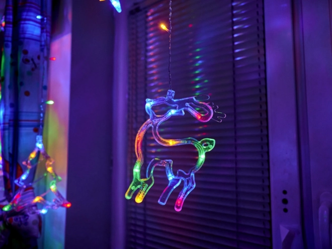 LED šareni zavjes s božićnim motivima - 2,5 m, 138 LED