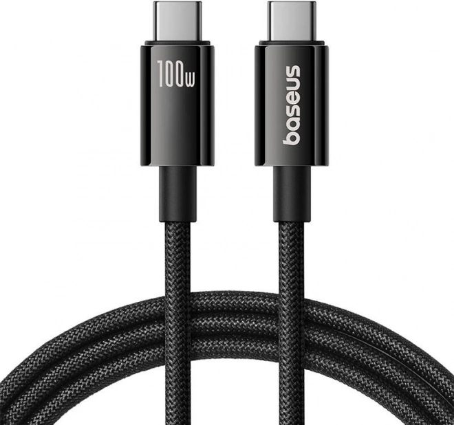 Baseus tungsten gold USB‑C na USB‑C kabel 100 W, 1,5 m, crni