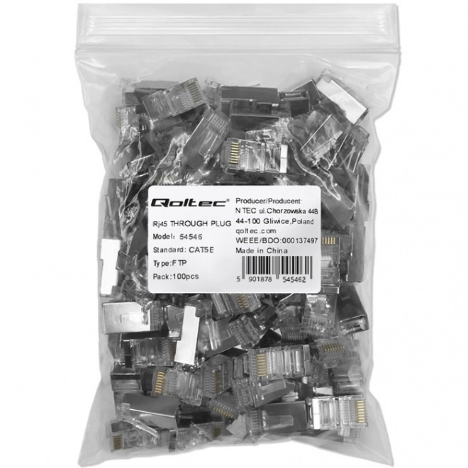 Prolazni utikač RJ45 CAT5e FTP pozlaćeni kontakti 100 komada