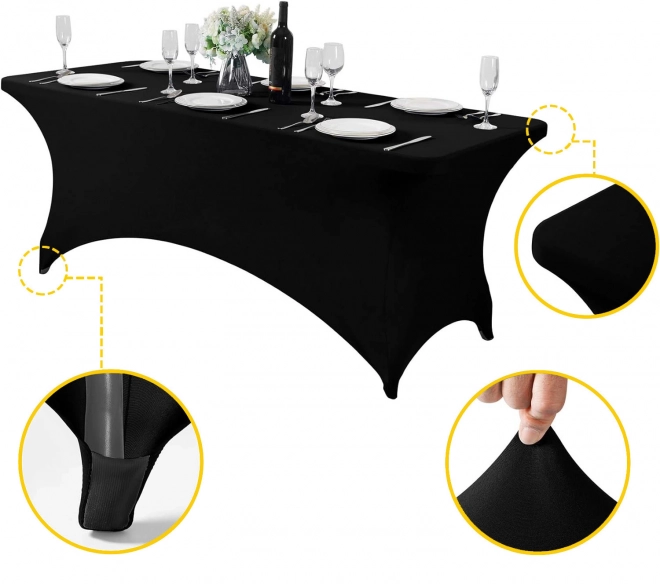 Univerzalni elastični prekrivač za stol za catering 180 cm crni MultiGarden