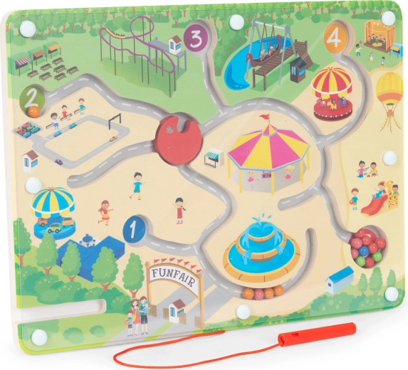 Magnetični labirint s kuglicama ECOTOYS – zabavni park
