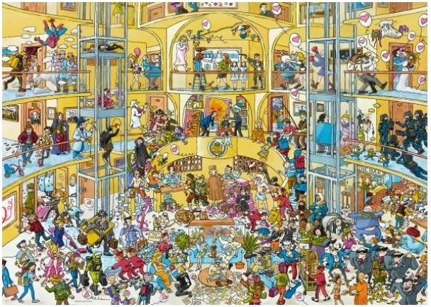 Puzzle od 1000 dijelova Dan kao i svaki dan u hotelu, Schone