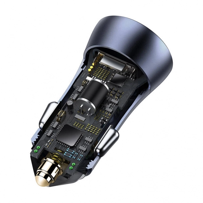 Punjač za auto Baseus s dvostrukim USB i USB-C kabelom
