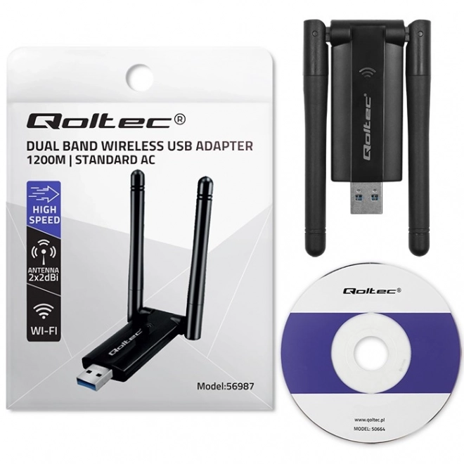 Brzi bežični USB Wi-Fi adapter DUAL s antenama
