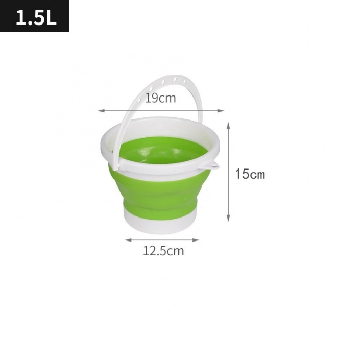 Silikonska sklopiva kofa 1.5 L - zelena i bijela