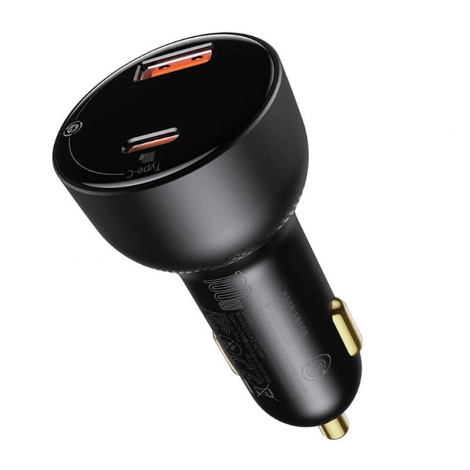 Brzi punjač za auto Baseus USB i USB-C 100W crna