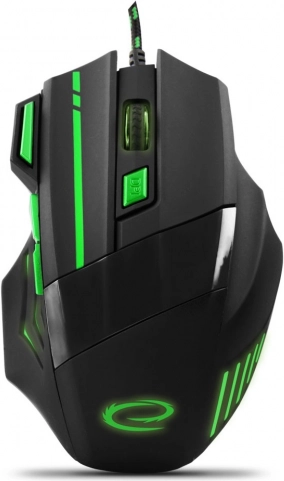 Žičani optički gaming miš ESPERANZA, zelena, 800–2400 DPI