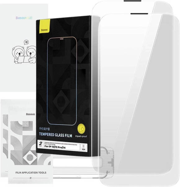 Kaljeno staklo BASEUS Corning s filtrom protiv prašine za iPhone 13/13 Pro/14