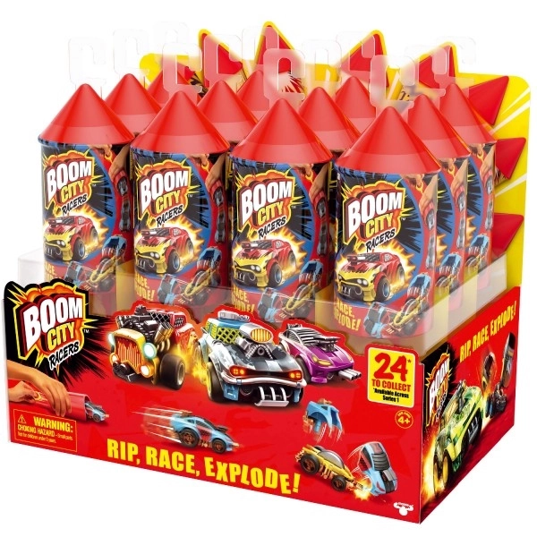 Auto Boom City Racers plastični mix vrsta u plastičnoj cijevi 21x6,5x6cm