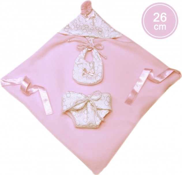 Dvostrani odjevni komplet s kapuljačom za lutku New Born 26 cm