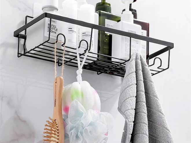 Polica za kupaonicu s kukicama Loft