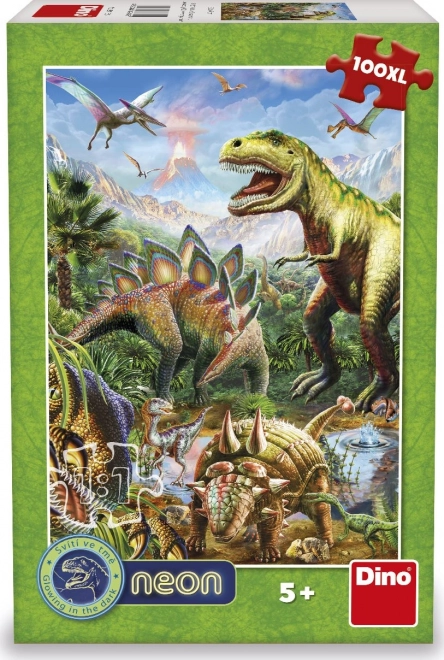 Svjetleće puzzle svijet dinosaura 100 XL dijelova