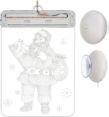 Vitraž LED 3D – božićno drvce – Sveti Nikola