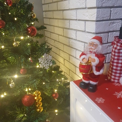 Figura Djed Božićnjak koja svira i pjeva 30 cm