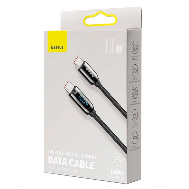 USB-C na USB-C kabel Baseus, 100 W, 2 m (crna)