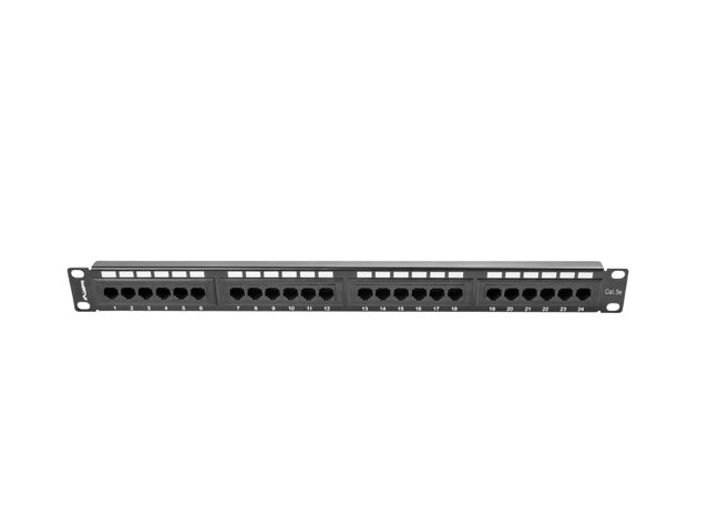 Patch panel 24 porta 1U Cat 5e crni