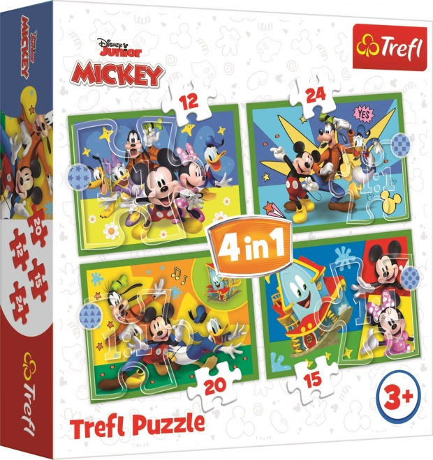 Puzzle 4u1 Mickey među prijateljima