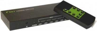 HDMI preklopnik 5/1 s daljinskim upravljačem, 4K2K 3D, crni