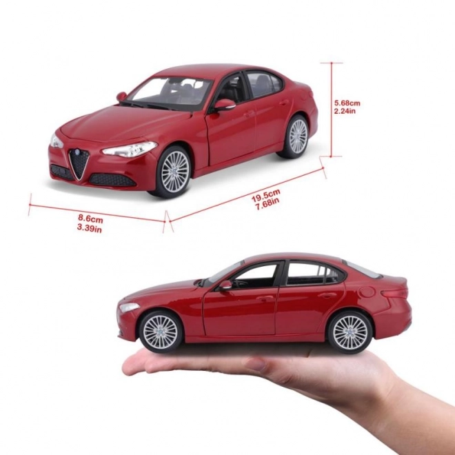 Bburago 1:24 Alfa Romeo Giulia (2016) Metalik crvena 18-21080