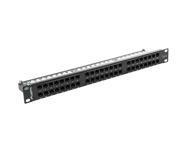 Patch panel 48 portova 1U kat.6 crni