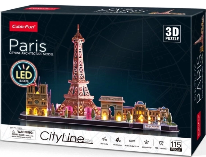 Svjetleća 3D slagalica CityLine Panorama Pariz