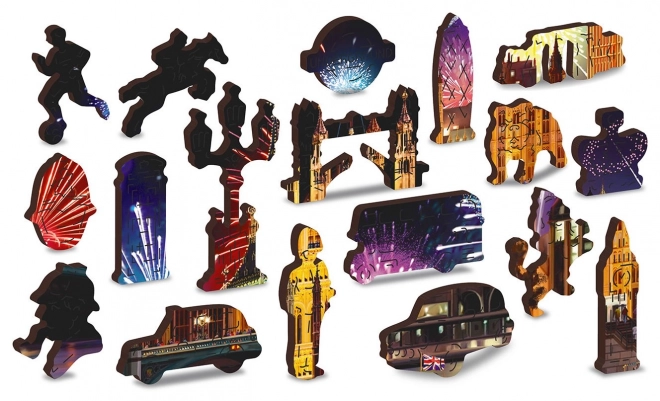 Drvene puzzle London noću s vatrometom