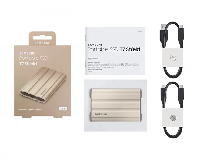Vanjski SSD Samsung T7 Shield 1TB USB 3.2, bež