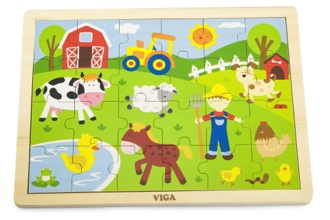 Drvene puzzle 24 dijelova - farma
