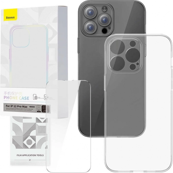 Prozirna maskica i kaljeno staklo BASEUS CORNING za iPhone 12 Pro Max