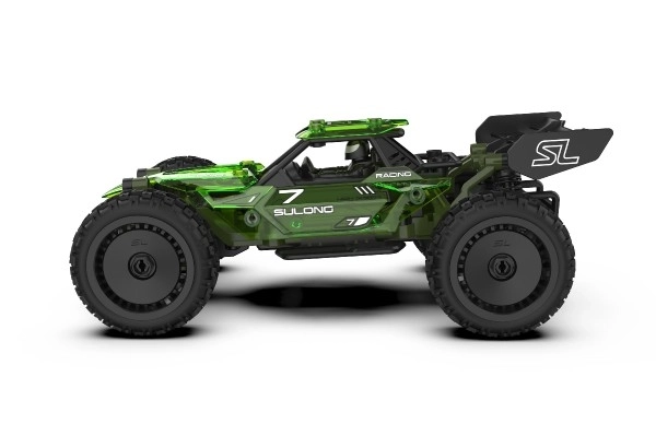Auto RC buggy plast 22cm komplet za izgradnju 24MHz na baterije zelene u kutiji 34x25x7cm
