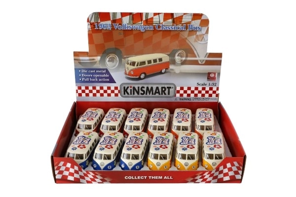 Autobus Kinsmart VW Klasični kov/plast 13 cm na povlačenje