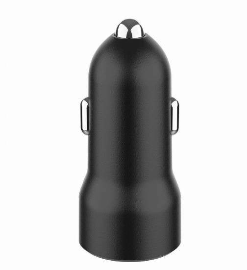 Crni auto punjač USB-A/USB-C 20W PD