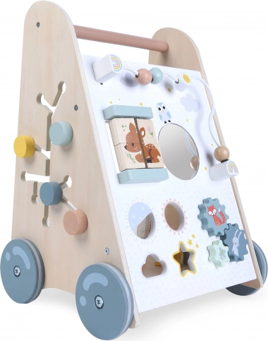 Drveno edukativno guralo ECOTOYS s pomičnim elementima