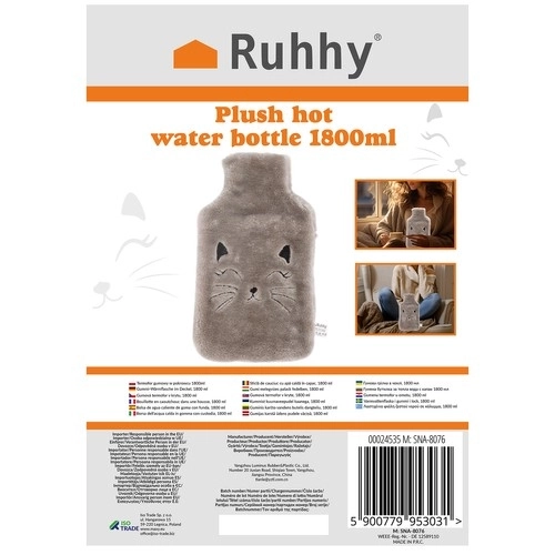 Gumeni termofor s poklopcem 1800ml Ruhhy 24535
